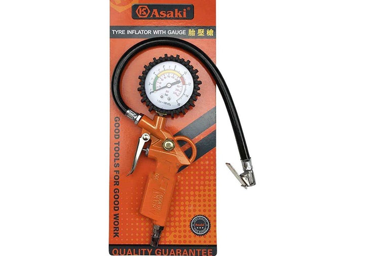 0-16Bar Tay bơm đo áp suất hơi Asaki AK-1080