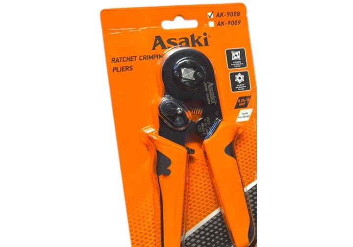 0.25-10mm2 Kìm bấm cos vuông AWG23-7 Asaki AK-9008