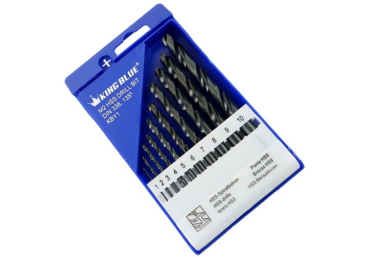 1-10mm Bộ mũi khoan thép 10 chi tiết Kingblue KBY1-B10 1-10mm Bộ mũi khoan thép 10 chi tiết Kingblue KBY1-B10