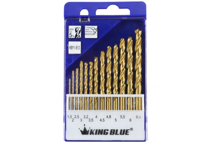 1.5-6.5mm Bộ mũi khoan inox / thép 13 chi tiết Kingblue KBY1-B13