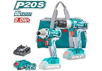 20V Bộ máy khoan và máy siết vít dùng pin Total TCKLI2006
