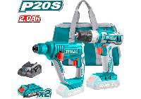 20V Bộ máy khoan vặn vít và máy khoan búa Total TCKLI2008