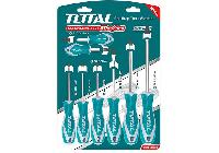 Bộ tuốc nơ vít dẹp và bake 8 chi tiết Total THT250608