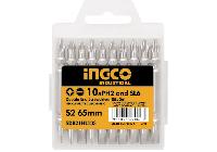 PH2,SL6x65mm Bộ mũi vít bake 2 đầu dẹp và bake 10 cái INGCO SDB21HL133