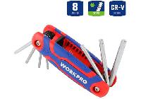 T10-T50 Bộ lục giác đầu sao gấp gọn 8 chi tiết Workpro WP222021