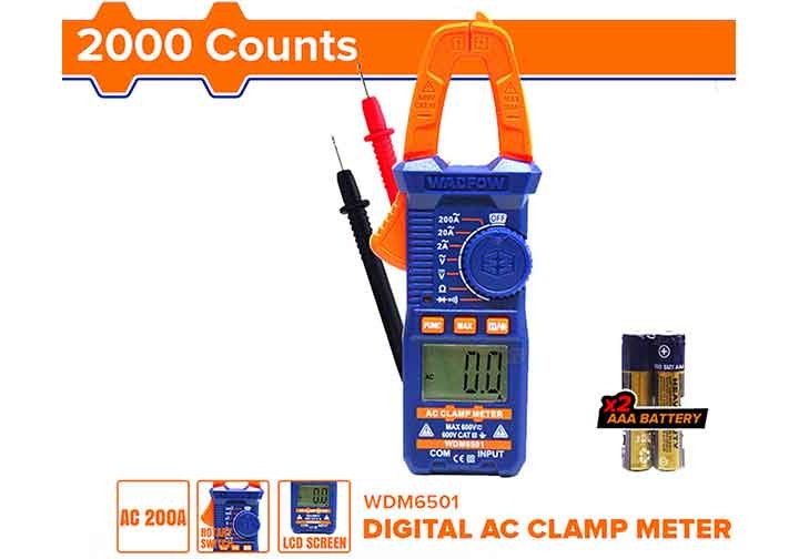 200A Ampe kìm đo AC kỹ thuật số Wadfow WDM6501