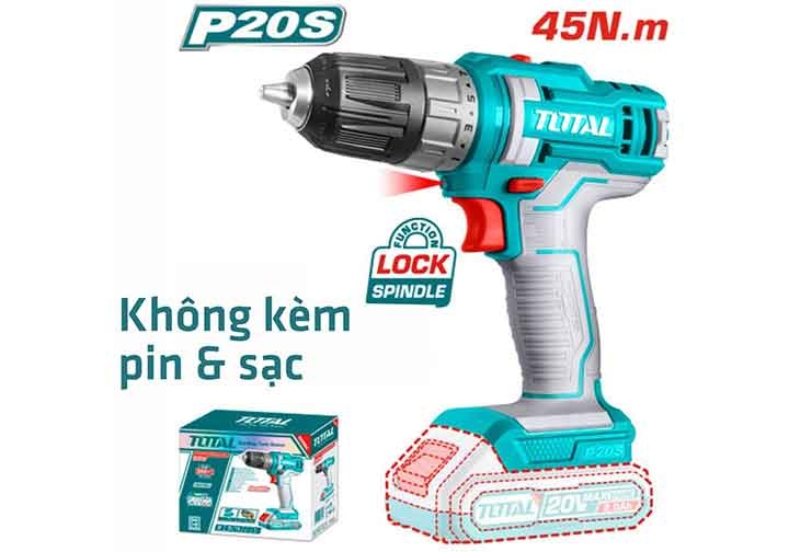 20V Máy khoan vặn vít dùng pin (chỉ thân máy) Total TDLI200515