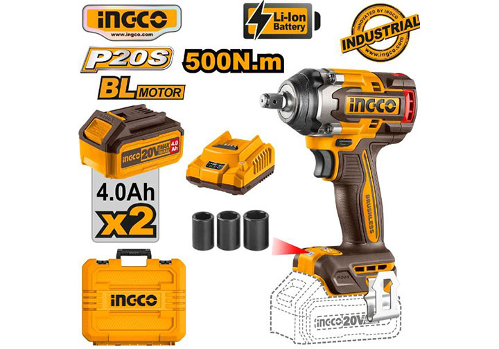 20V Máy siết bu lông dùng pin 500N.m Ingco CIWLI2050 20V Máy siết bu lông dùng pin 500N.m Ingco CIWLI2050
