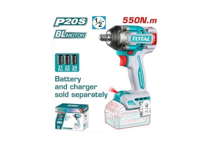 20V Máy siết bu lông dùng pin 550N.m - 1/2" (chỉ thân máy) Total TIWLI20551