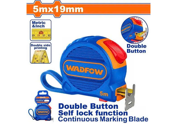 5mx19mm Thước cuộn thép 2 mặt Wadfow WMT2220