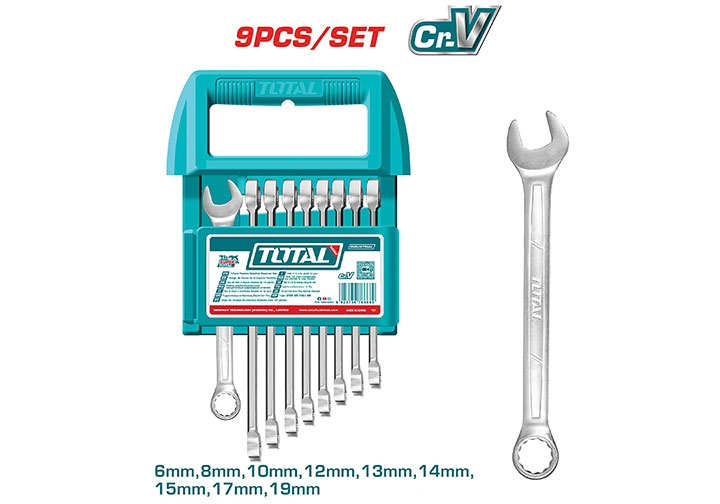 6-19mm Bộ cờ lê vòng miệng 9 chi tiết Total THT103296 6-19mm Bộ cờ lê vòng miệng 9 chi tiết Total THT103296