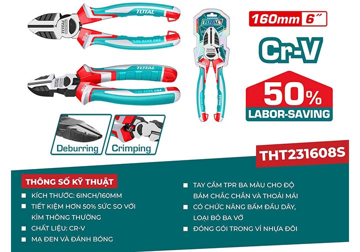 6" Kìm cắt Total THT231608S