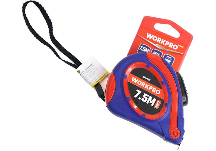 7.5m x 25mm Thước cuộn thép tự khóa Workpro WP261007