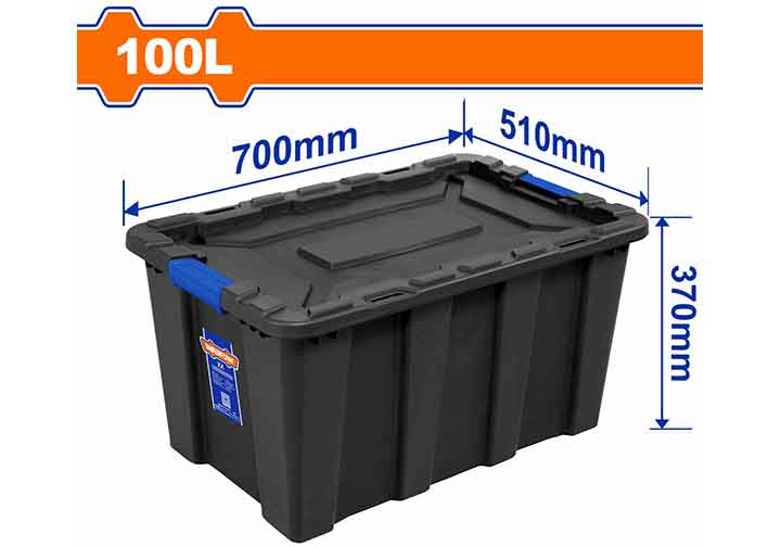 750x510x370mm Thùng nhựa đen dung tích 100L Wadfow WTB331B 750x510x370mm Thùng nhựa đen dung tích 100L Wadfow WTB331B