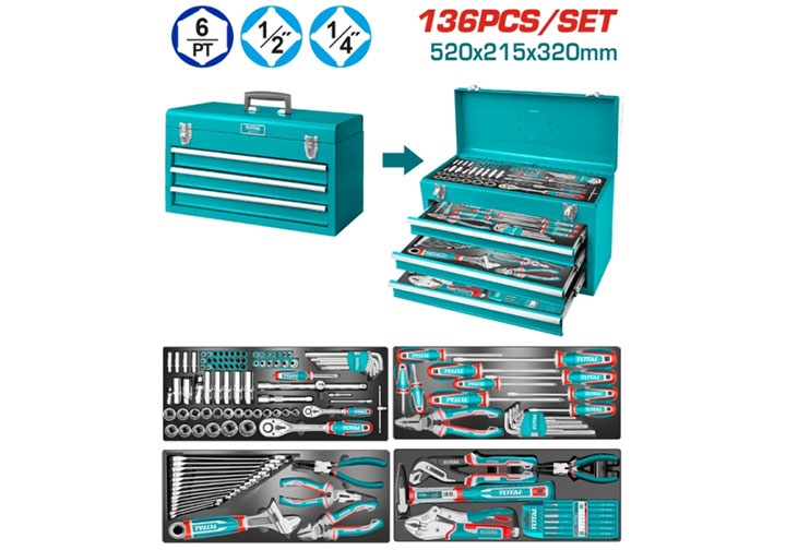 Bộ đồ nghề 136 chi tiết Total THTCS351367