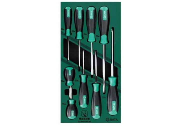 Bộ tuốc nơ vít dẹp và bake 9 chi tiết Sata 09-913A (09913A)