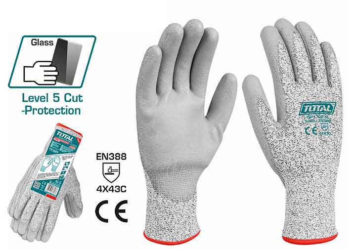 Găng tay chống cắt size XL Total TSP1702-XL