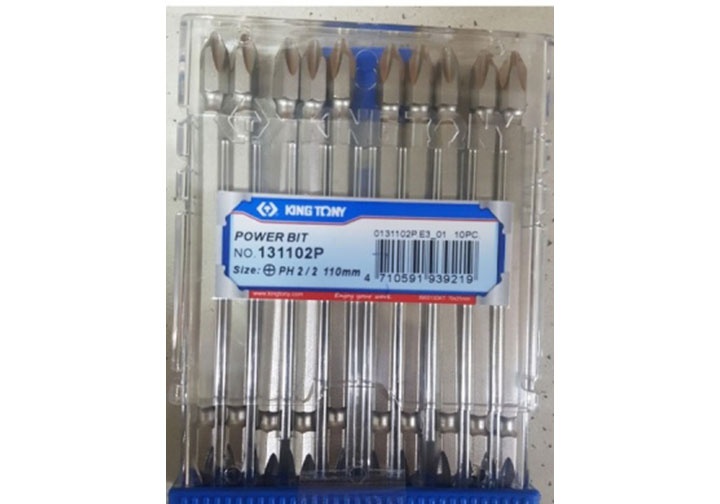 PH3x110mm Bộ mũi vít bake 2 đầu 10 chi tiết Kingtony 131103P