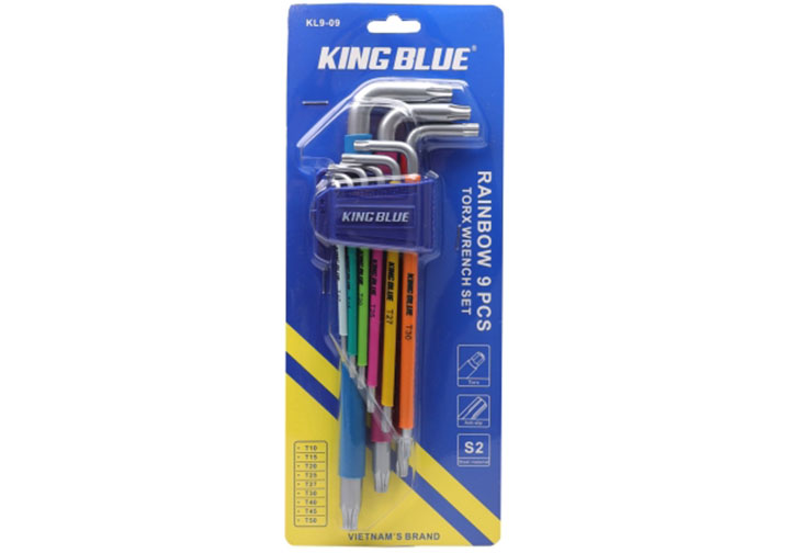 T10-T50 Bộ lục giác đầu sao nhiều màu (có lỗ) 9 chi tiết Kingblue KL9-09 T10-T50 Bộ lục giác đầu sao nhiều màu (có lỗ) 9 chi tiết Kingblue KL9-09