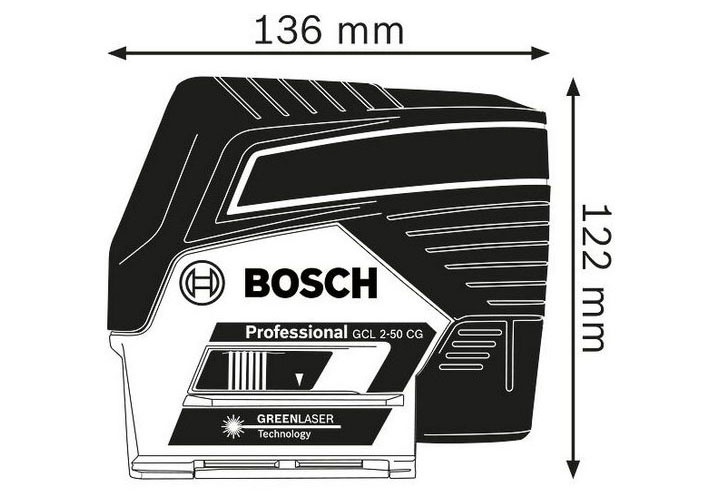 20m Máy cân mực tia laser xanh Bosch GCL 2-50 CG