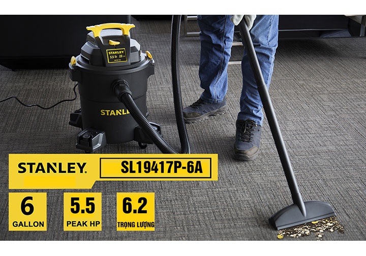 4000W Máy hút bụi 3 chức năng (Khô, Ướt, Thổi) 23 lít Stanley SL19417P-6A